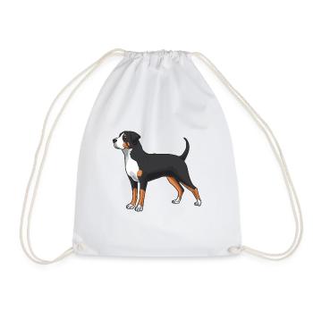 Large Swiss Mountain Dog Dog - Drawstring Bag - white - Front