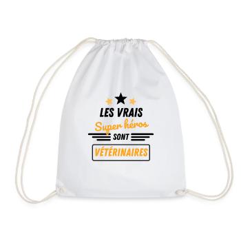 Les vrais héros sont vétérinaire - Sac de sport léger - blanc - Devant