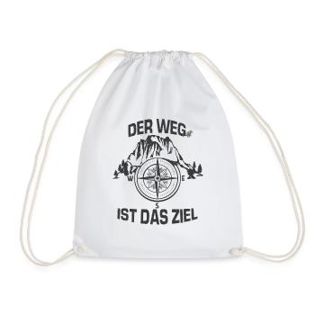 Hobby Bergsteiger Wandertour Motiv Outdoor Hiking - Turnbeutel - Weiß - Vorne