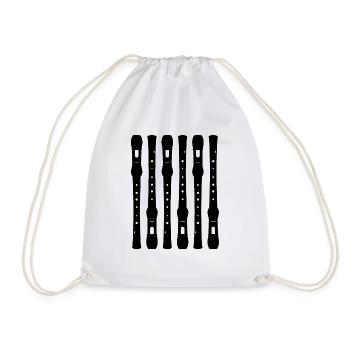 Recorder Flutist Flutist Flute Player - Drawstring Bag - white - Front