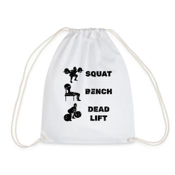 Squat Bench Deadlift Powerlift - Sac de sport léger - blanc - Devant