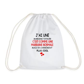 j'ai une marraine tatouée c'est comme une marraine - Sac de sport léger - blanc - Devant