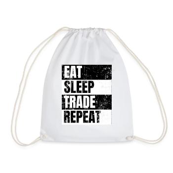 Eat Sleep Trade Repeat Distressed - Drawstring Bag - white - Front