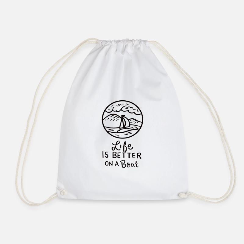 Sailing Sailing Boat - Drawstring Bag - white