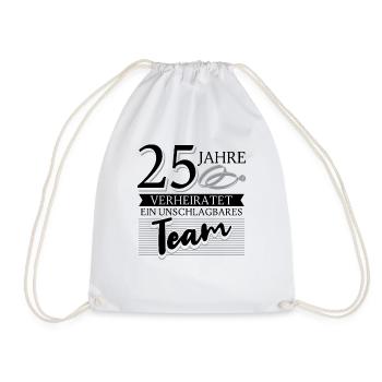 Silberhochzeit 25 Jahre Verheiratet Hochzeitstag - Turnbeutel - Weiß - Vorne