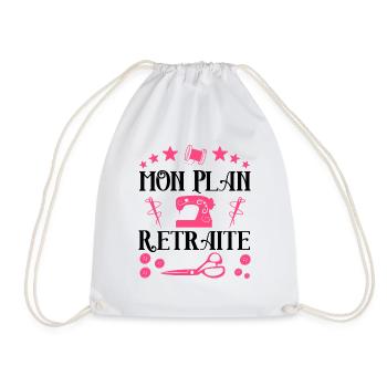 Mon plan retraite couture t shirt couture - Sac de sport léger - blanc - Devant