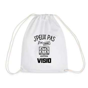 je peux pas j'ai visio, idée cadeau télétravail - Sac de sport léger - blanc - Devant