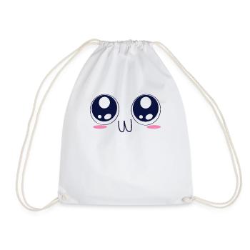 Kawaii OwO Face UwU Meme Anime Aesthetic Otaku - Turnbeutel - Weiß - Vorne