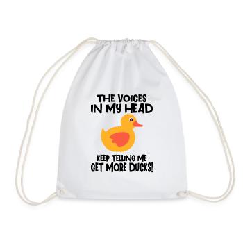 Rubber Ducks Bird Hunting Duck Lovers Gift - Drawstring Bag - white - Front