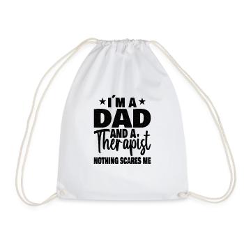 Dad Therapist : I am a Dad and a Therapist - Drawstring Bag - white - Front