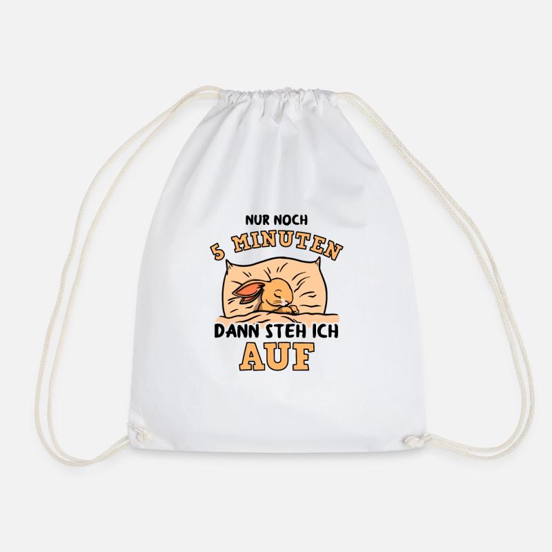 Hase Kaninchen Spruch Langschläfer Schlafshirt - Turnbeutel - Weiß