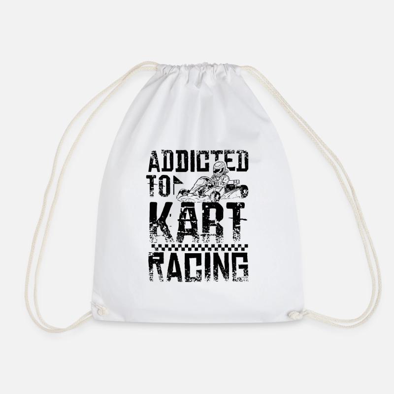 Addicted to go kart - Drawstring Bag - white