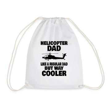 Helicopter Pilot Aviation Helicopter Dad - Drawstring Bag - white - Front