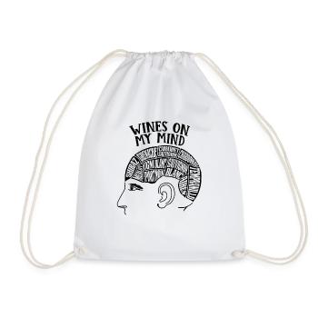 Wine Drinking for Wine Lovers design - Drawstring Bag - white - Front