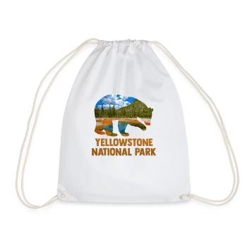 USA Amerika Nationalpark - Turnbeutel - Weiß - Vorne