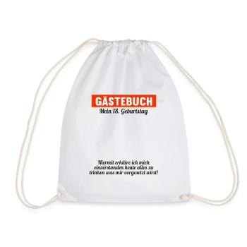 Gästeliste Party 18 Jahre 18 Geburtstag Gästebuch - Turnbeutel - Weiß - Vorne