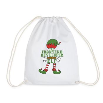 The Frontend Developer Elf Christmas Family Outfit - Drawstring Bag - white - Front