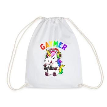 Gaymer Gay Pride Flag Gamer LGBTQ Gaming Licorne - Sac de sport léger - blanc - Devant