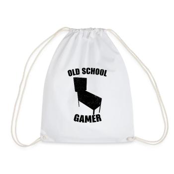 Old school gamer Pinball Automat Gamcker - Drawstring Bag - white - Front