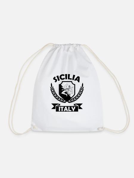 Sicila Italie Armoiries italiennes Drapeau Italie - Sac de sport léger - blanc