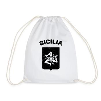 Sicilia Palermo Italienisch Wappen Sizilien - Turnbeutel - Weiß - Vorne
