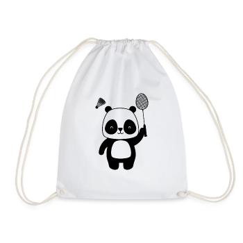 Badminton Panda mignon et drôle - Sac de sport léger - blanc - Devant