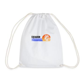 Ecuador Souvenir Holiday Trip Palm Trees Retro Sunset - Drawstring Bag - white - Front
