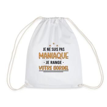 je ne suis pas maniaque je range votre bordel - Sac de sport léger - blanc - Devant