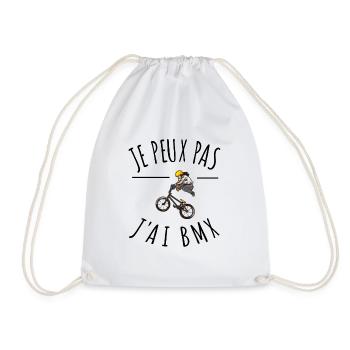 je peux pas j'ai bmx vélo cycliste rider freestyle - Sac de sport léger - blanc - Devant
