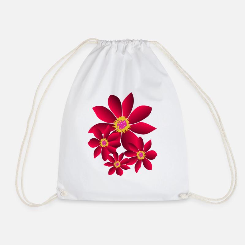 Blume, pink, Blüten, floral, Blumenwiese, blumig - Turnbeutel - Weiß