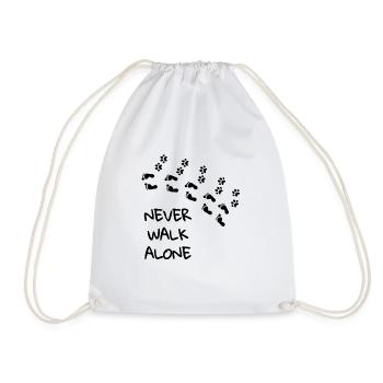 Ne marche jamais seul - empreinte de chien cadeau - Sac de sport léger - blanc - Devant