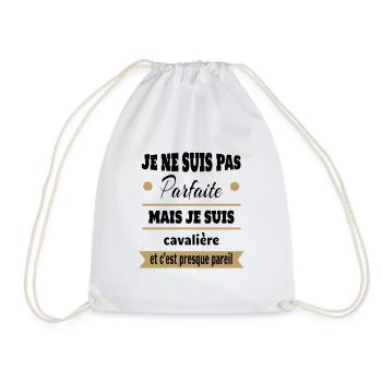 Cadeau pas parfaite mais cavalière cheval - Sac de sport léger - blanc - Devant