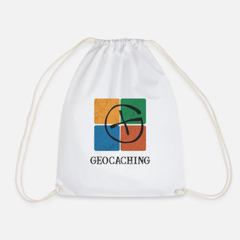 Geocaching Geocacher - Turnbeutel - Weiß