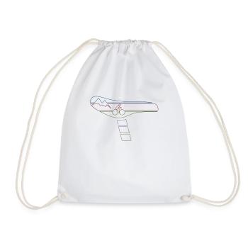 Vélo Selle Motif vélo Montagne et cycliste - Sac de sport léger - blanc - Devant