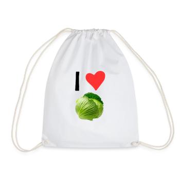 Ich liebe Kohl für Vegetarier - Turnbeutel - Weiß - Vorne