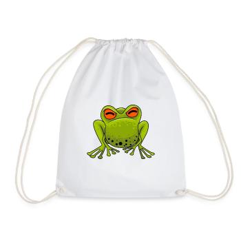 Böser Frosch wütend sauer Kröte - Turnbeutel - Weiß - Vorne