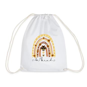 Boho Regenbogen Be Kind - Turnbeutel - Weiß - Vorne