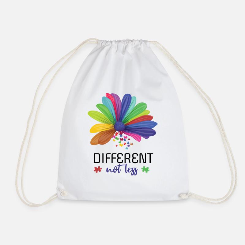 Different Not Less Flower April Autism Awareness - Turnbeutel - Weiß
