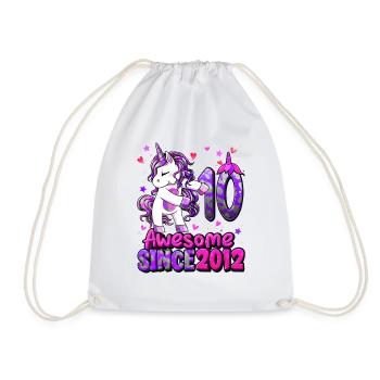 Licorne 10 Anniversaire - Sac de sport léger - blanc - Devant