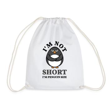 Funny Not Short Penguin Snow Cool Penguin - Drawstring Bag - white - Front