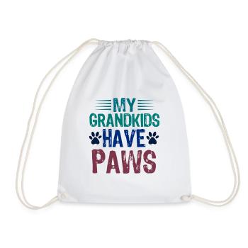 My grandchildren have PAWS - Drawstring Bag - white - Front
