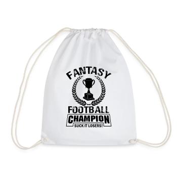 FANTASY FOOTBALL CHAMPION - suck it losers! - Drawstring Bag - white - Front