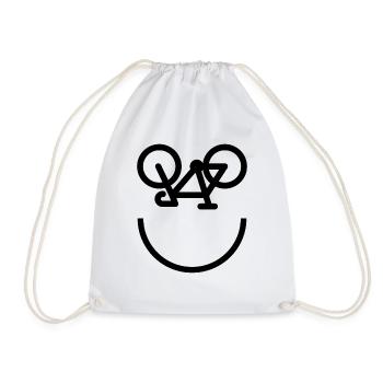 T-shirt bike gift birthday man sport - Drawstring Bag - white - Front