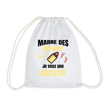 marre des biberons, je veux une raclette. Bébé - Sac de sport léger - blanc - Devant