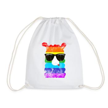 Llama Alpaga Arc-en-ciel - Sac de sport léger - blanc - Devant