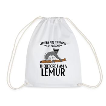 Lemur Outfit für Lemuren Liebhaber - Turnbeutel - Weiß - Vorne