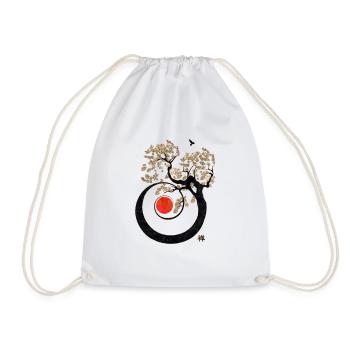 Bonsai Zen Spiral of life - Drawstring Bag - white - Front