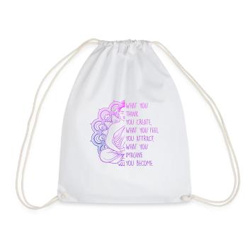 Law Of Attraction Spiritual Buddha Meditation Quota - Drawstring Bag - white - Front