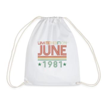 41ème anniversaire Juin né 1981 Idée cadeau - Sac de sport léger - blanc - Devant
