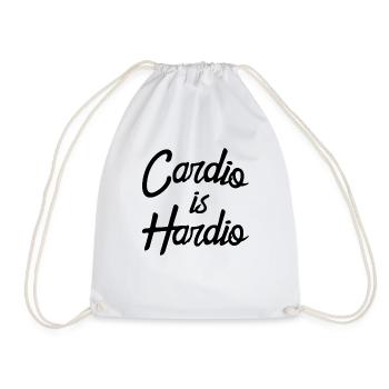 Cardio Is Hardio - Drawstring Bag - white - Front